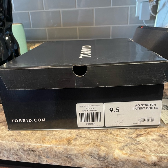 Torrid Black Stretch Patent Bootie - Picture 3 of 5